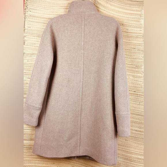 J.Crew Stadium Cocoon Nello Gori Iconic Wool Blend Peacoat Sand/Heather Oat Sz 6 - Picture 9 of 16